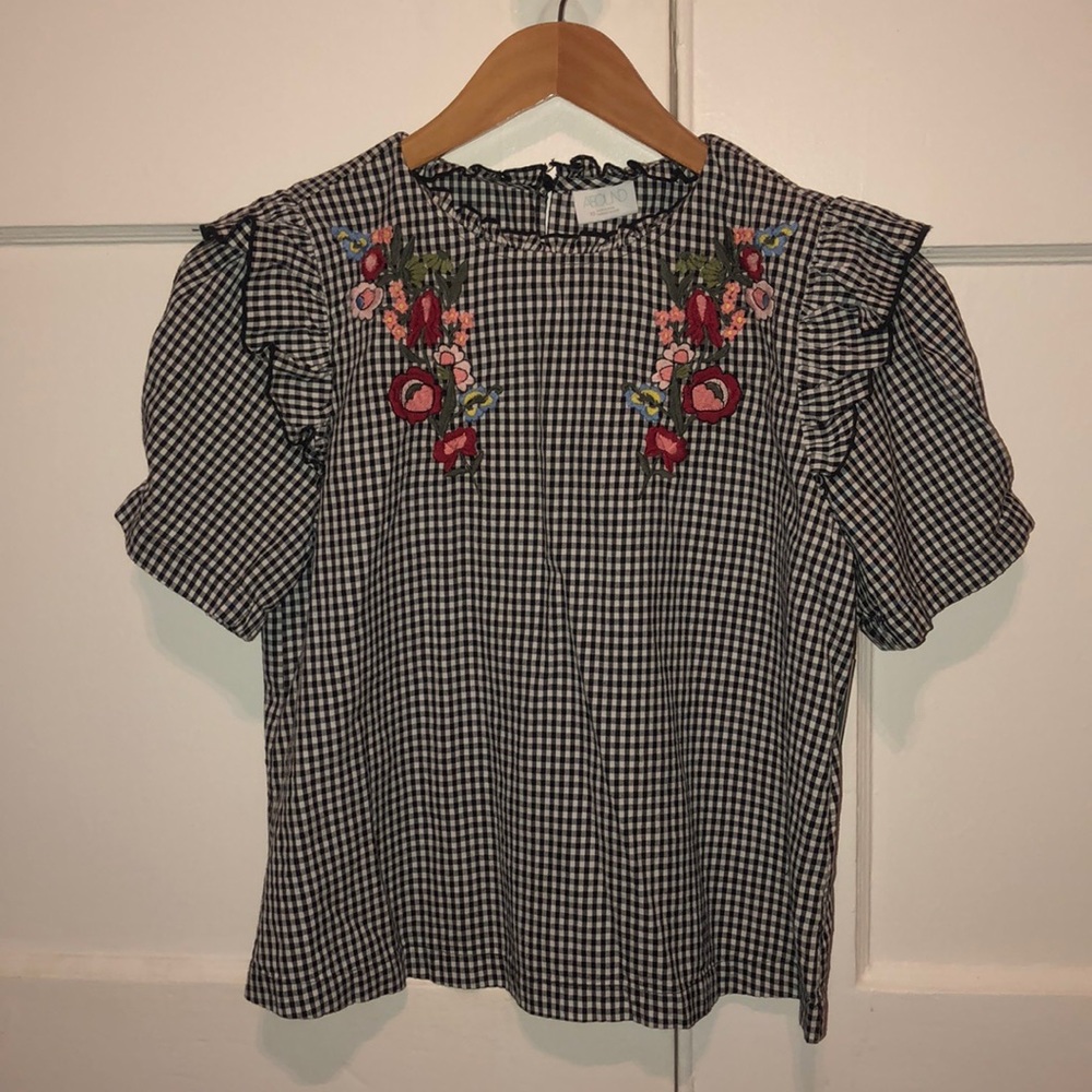 Floral Ruffled Sleeve Blouse